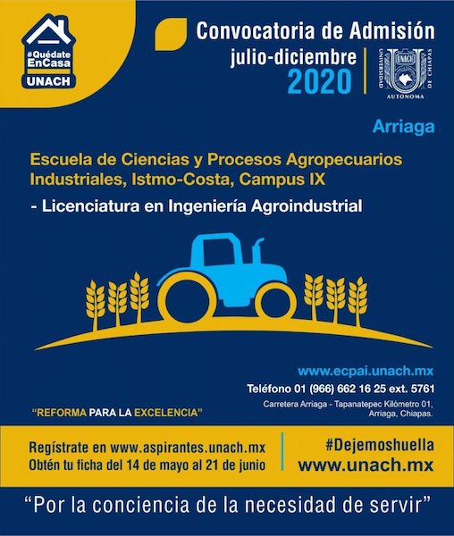 Ofrece UNACH licenciatura en Ingeniería Agroindustrial en Arriaga