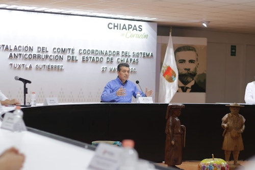 Instalan Comité Coordinador del Sistema Anticorrupción del Estado de Chiapas