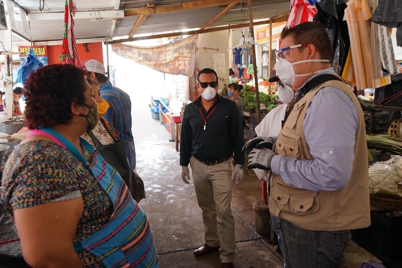 Verifican cumplimiento de medidas preventivas en mercados de Tapachula