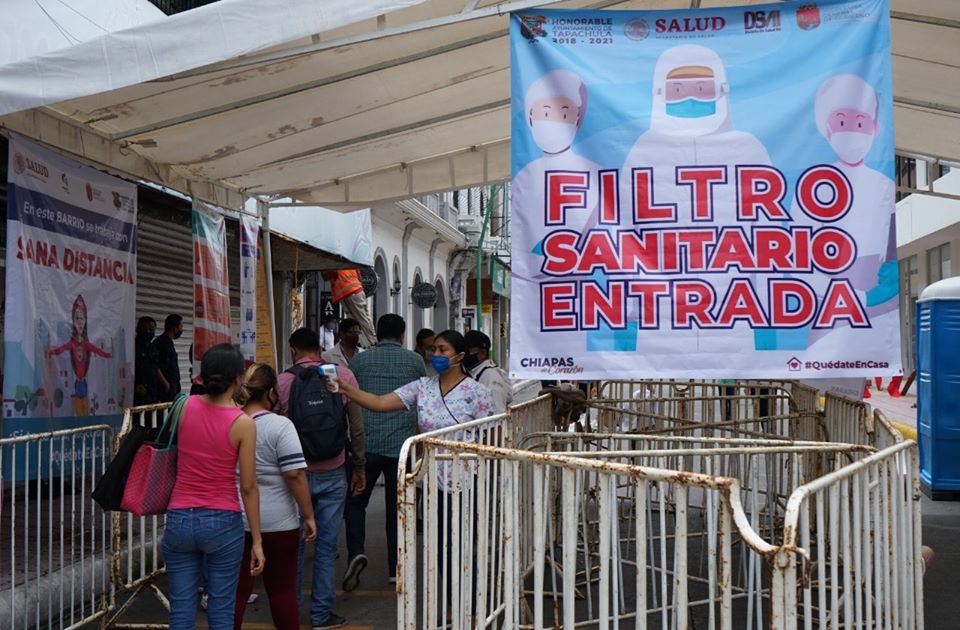 Ciudadanos respaldan filtros sanitarios en Tapachula