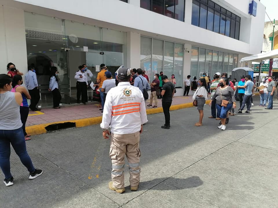 Supervisa PC Tapachula protocolos sanitarios en comercios y bancos