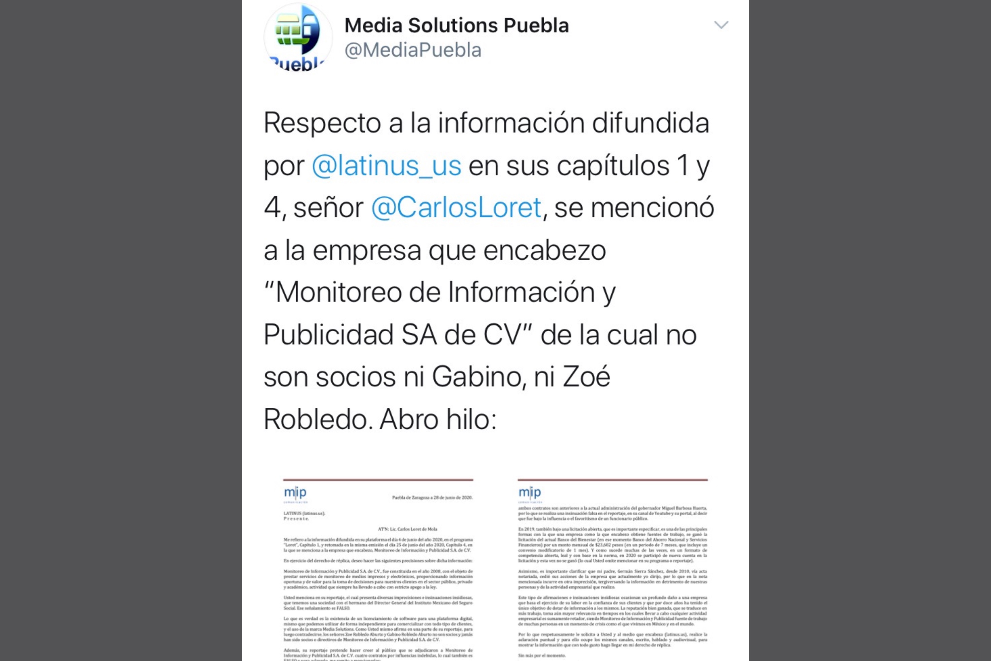 Desmienten a Loret de Mola: no hay contratos a familiares de Zoé Robledo