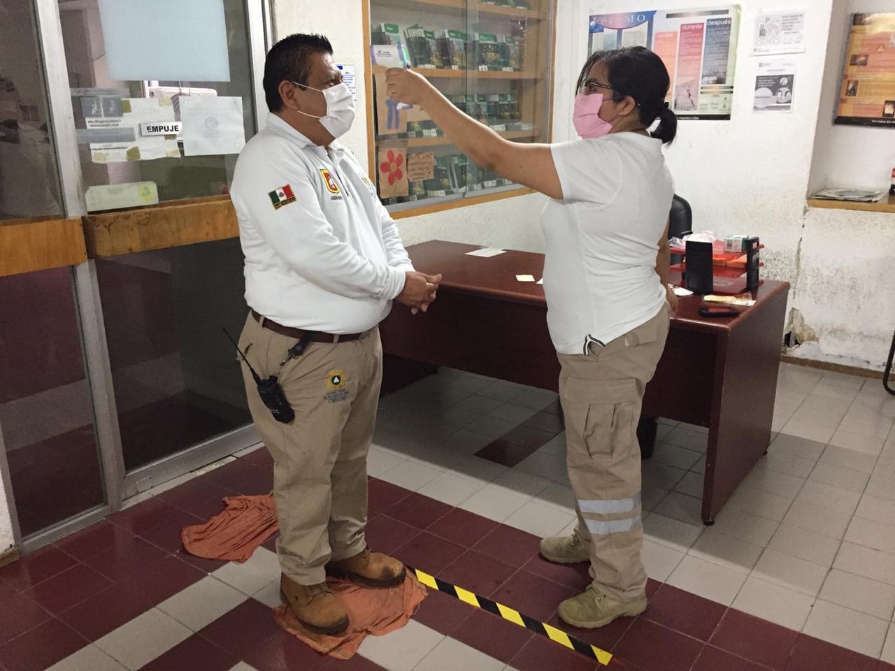 Personal de Protección Civil del estado de Chiapas en cuarentena