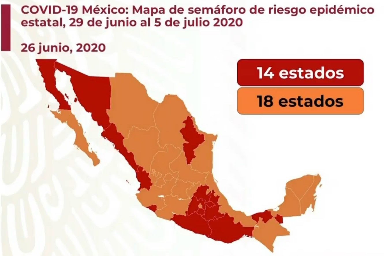 Chiapas pasará a semáforo naranja a partir del 29 de junio