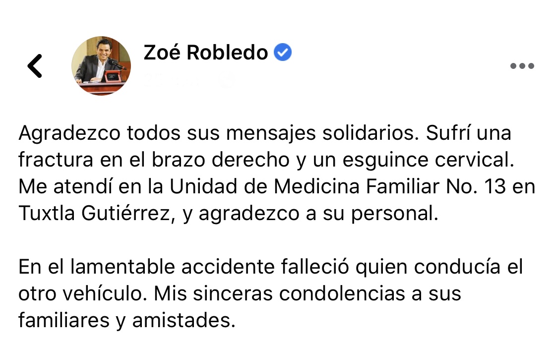 Atendido en el IMSS “Las Palmas” Zoé Robledo se encuentra con lesiones menores
