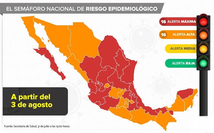 Chiapas continúa en semáforo naranja