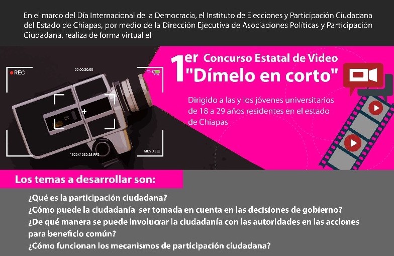 30 de octubre, último día para participar en el Primer Concurso de Video Universitario “Dímelo en Corto”