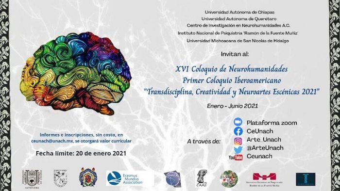 Oferta UNACH el Primer Coloquio Iberoamericano “Transdisciplina, Creatividad y Neuroartes Escénicas 2021″