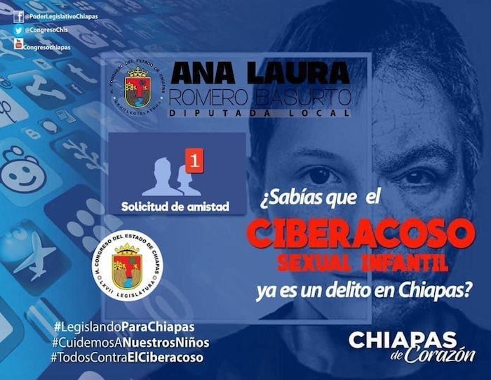 El ciberacoso sexual infantil es un delito en Chiapas, ¡denúncialo!: Romero Basurto