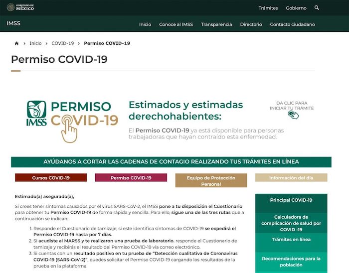 Más de 50 mil trabajadores  han tramitado su Permiso COVID del IMSS en línea
