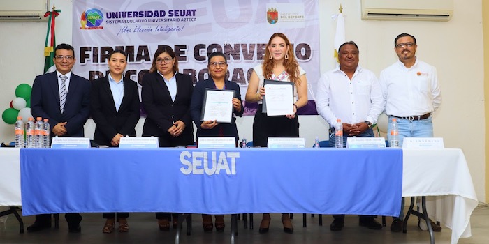Tania Robles encabeza la firma de Convenio de Colaboración entre el Indeporte y el SEUAT