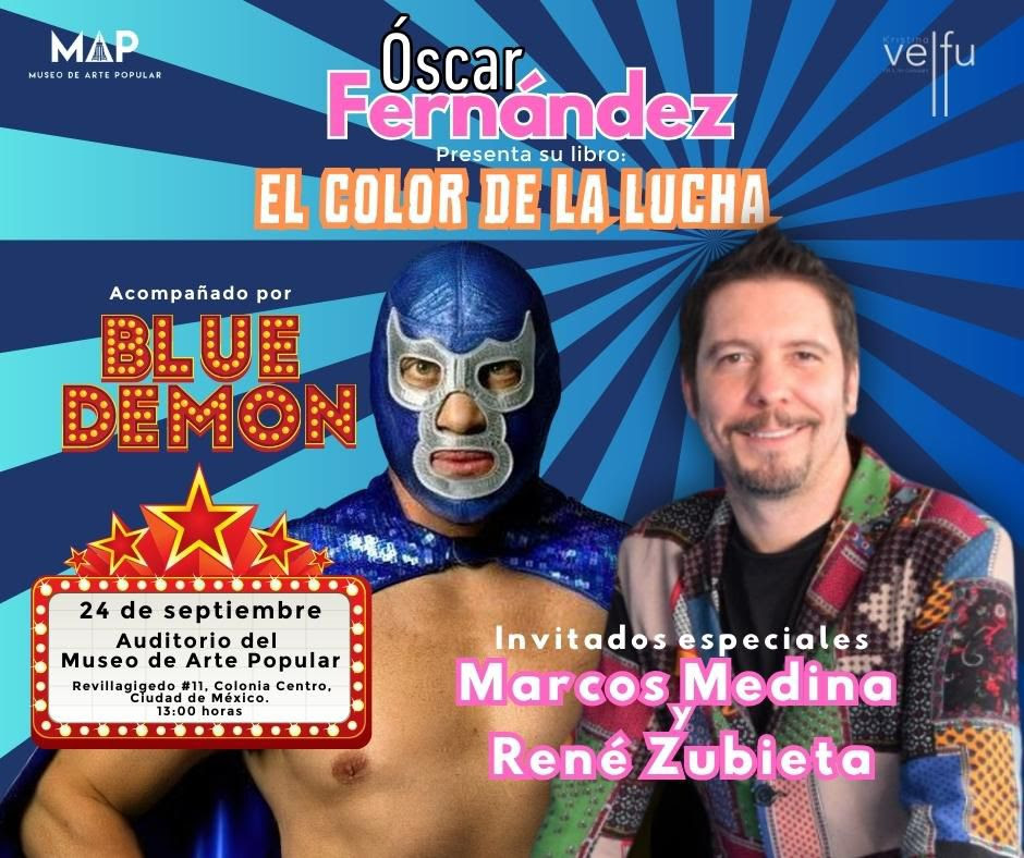 Este domingo Blue Demon presentará el libro El Color de la Lucha de Óscar Fernández en CDMX