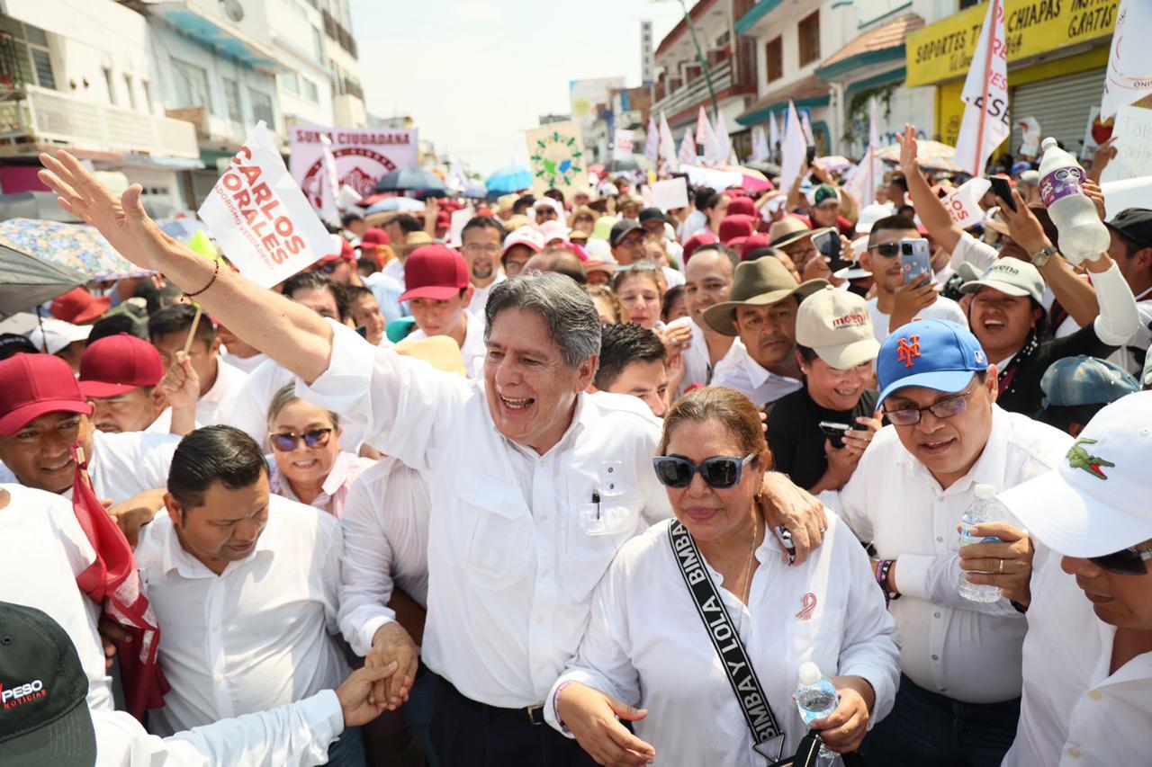 Más de 35 mil Obradoristas de todo Chiapas marchan con Carlos Morales en defensa de la verdadera transformación