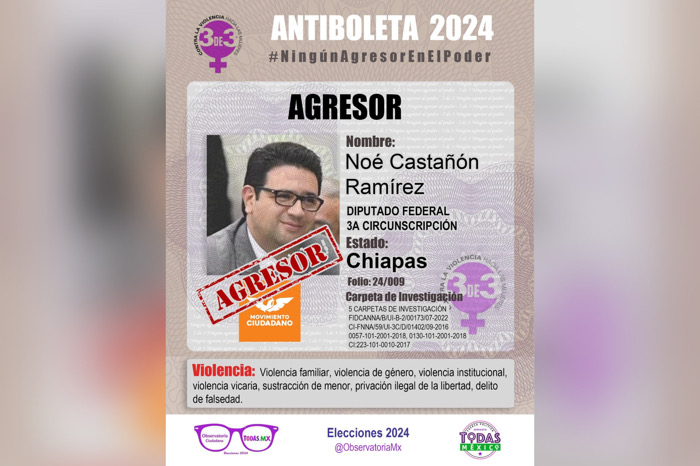 Observatoria Ciudadana Todas MX denuncia candidatura de Noé Castañón por violencia familiar