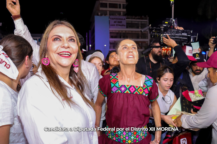 Unidad y fiesta en Morena en el encuentro de Claudia Sheinbaum con simpatizantes en Tapachula