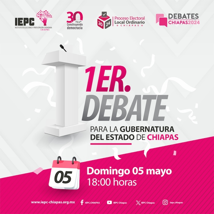 Primer Debate a la Gubernatura será el 5 de mayo