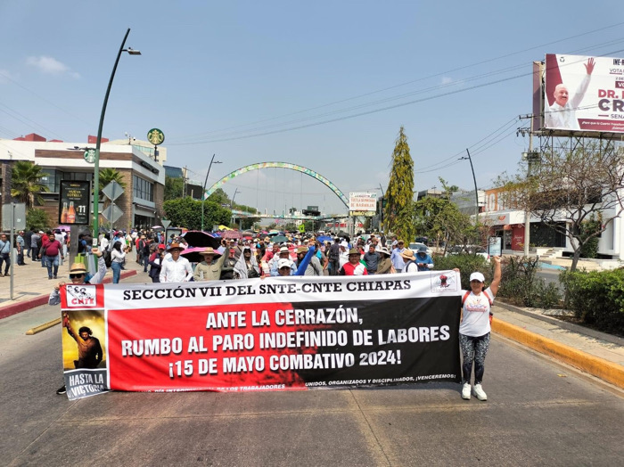 Docentes de Chiapas se unen al paro indefinido convocado por la CNTE