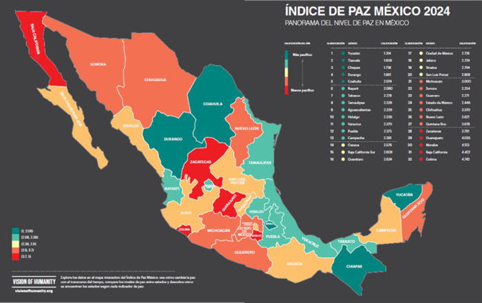 Violencia en Chiapas desmiente buenas calificaciones del Índice de Paz en México 2024