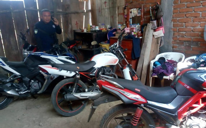 Motocicletas robadas de Chiapas aparecen en Tabasco