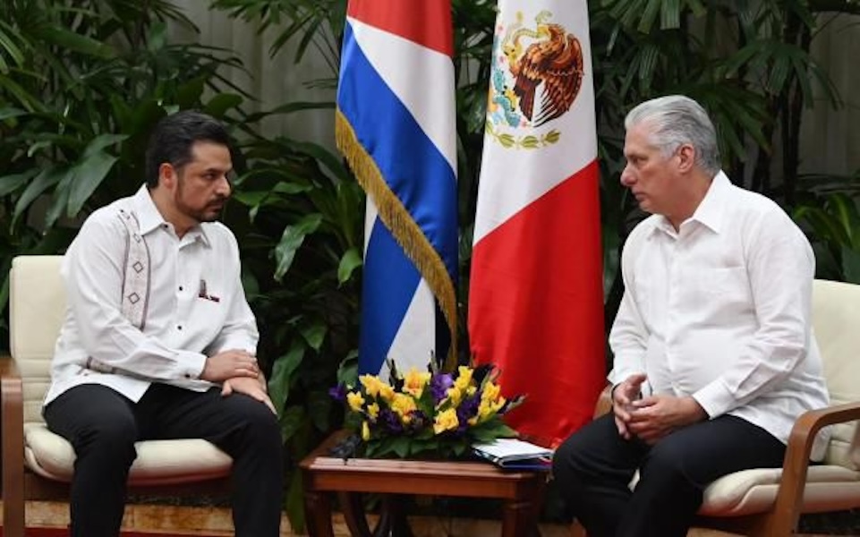 Zoé Robledo, se reúne con presidente de Cuba, Miguel Díaz-Canel