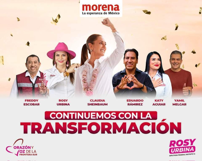 Rosy Urbina felicita a todos los ganadores del 6de6 y reafirma su compromiso con Chiapas