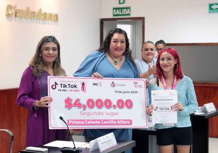 Efectúa IEPC ceremonia de premiación del Concurso de TikTok “Tu Voz es Tu Voto”