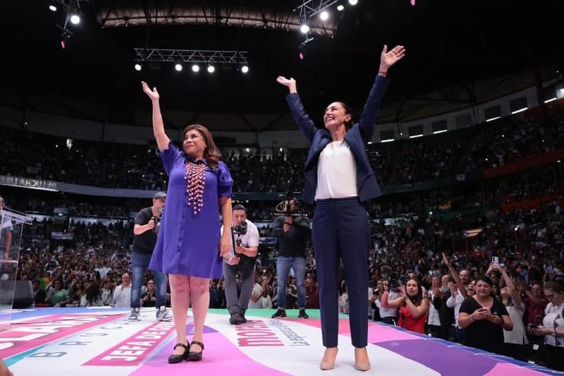 Claudia Sheinbaum celebra entrega de constancia a Clara Brugada como Jefa de Gobierno electa de la Ciudad de México