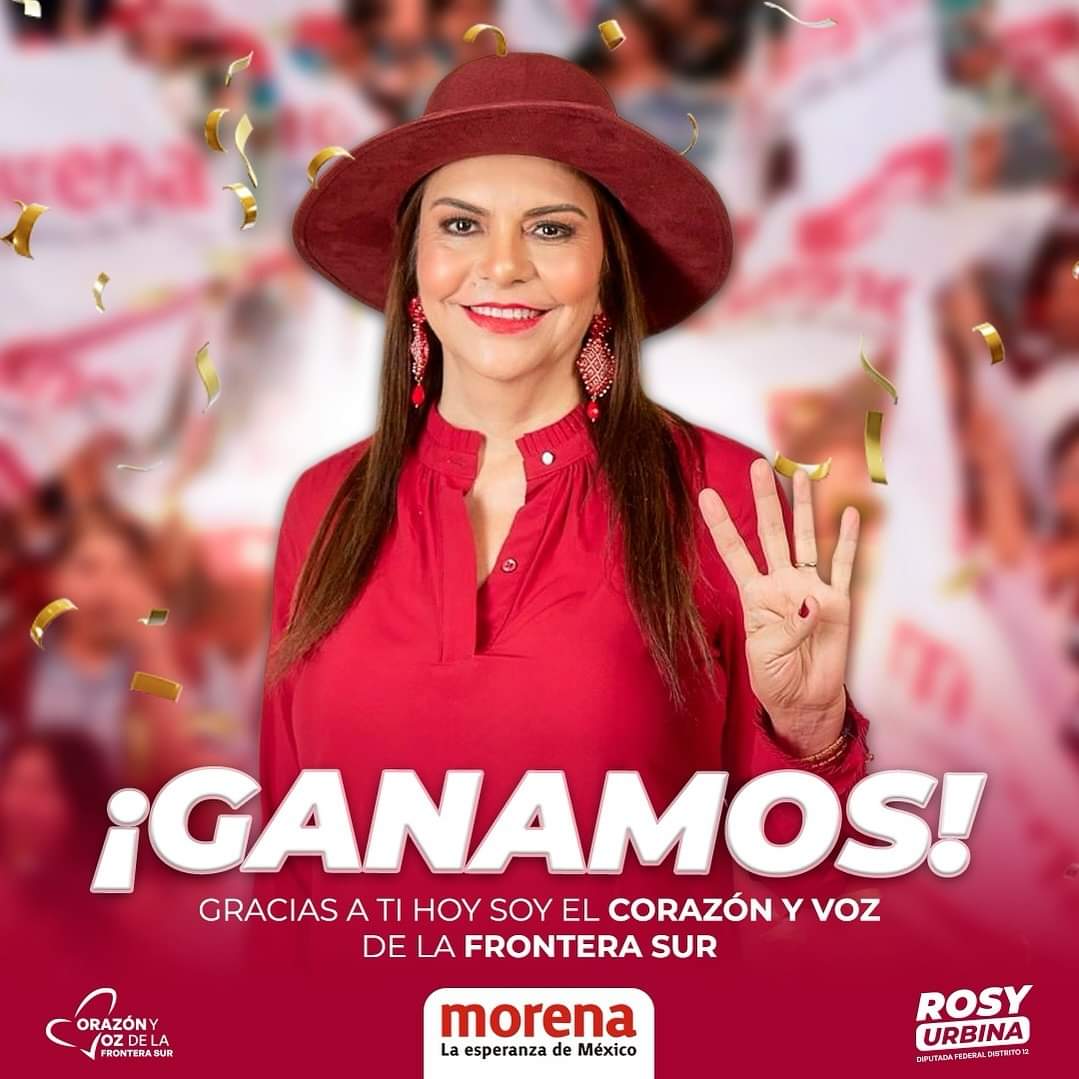 Rosy Urbina elegida Diputada Federal del Distrito XII por el Partido Morena