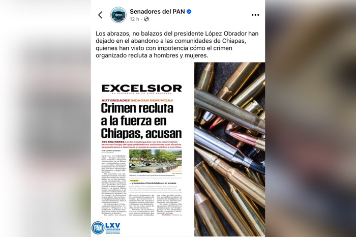 Senadores del PAN critican estrategia de seguridad de AMLO en el estado