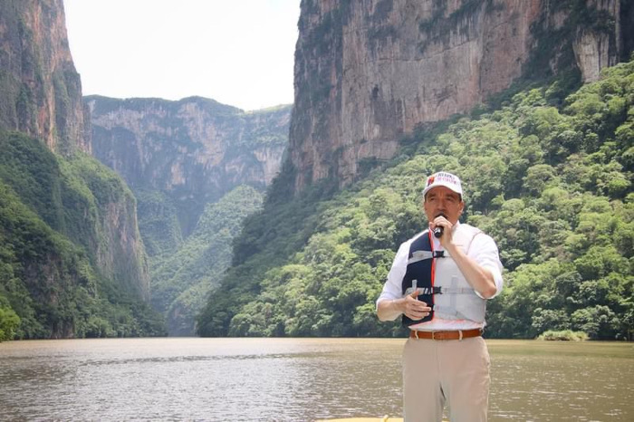 Supervisa Rutilio Escandón limpieza permanente del Cañón del Sumidero; invita al turismo a visitarlo