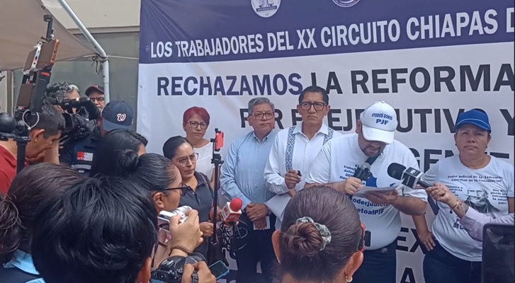 Trabajadores del Poder Judicial en Chiapas inician paro contra la Reforma Judicial