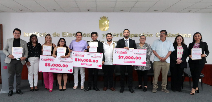 Adrián Castellanos Nanguyazmú, ganador de la etapa estatal del Concurso Nacional de Oratoria 2024