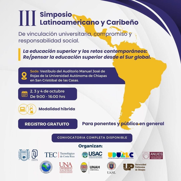 Será UNACH sede del III Simposio Latinoamericano y Caribeño de vinculación universitaria