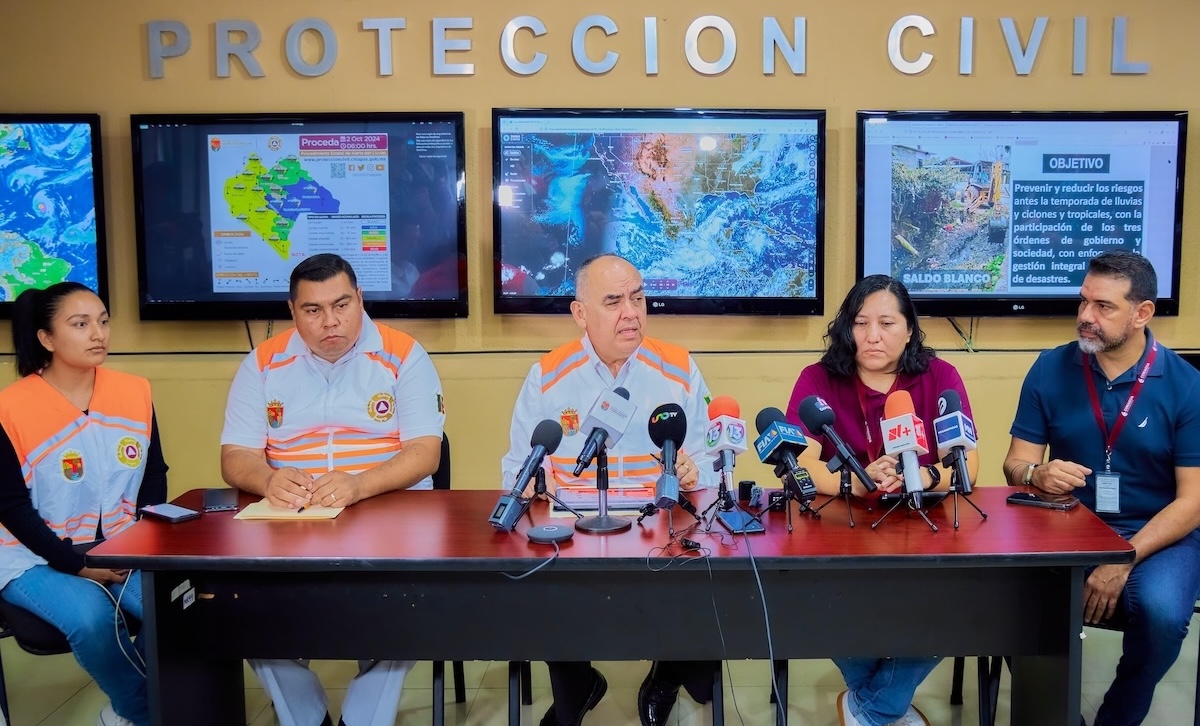 Protección Civil reitera llamado a la autoprotección ante pronóstico de lluvias intensas a torrenciales en Chiapas