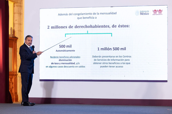 Director general de Infonavit anuncia congelamiento de saldo y mensualidades de 2 millones de créditos