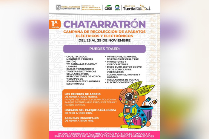 Invita Ayuntamiento de Tuxtla a participar en Chatarratrón