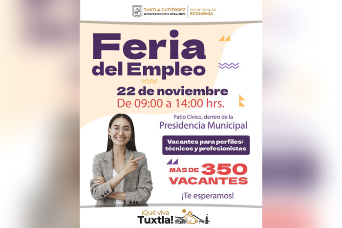 Más de 350 ofertas de trabajo en Feria de Empleo en Tuxtla