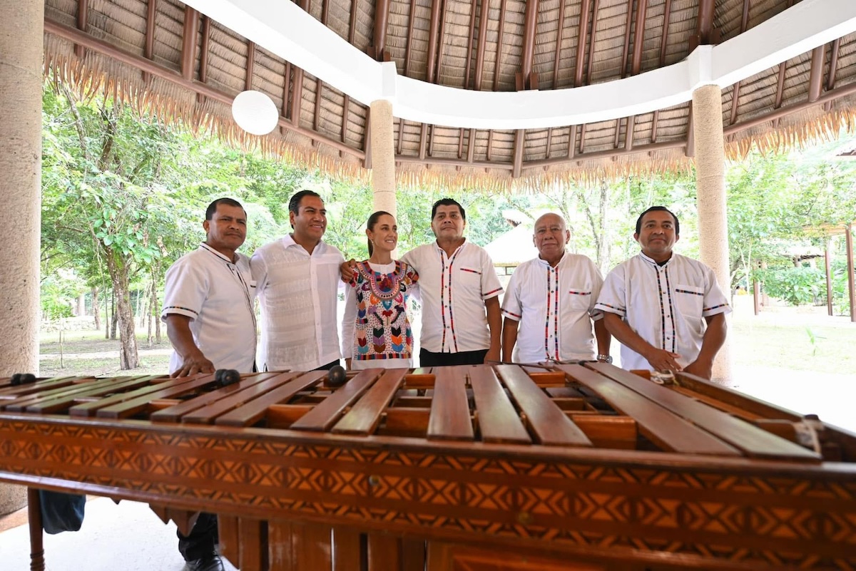 En Palenque, Claudia Sheinbaum y Eduardo Ramírez realizan corte del listón inaugural del Catvi