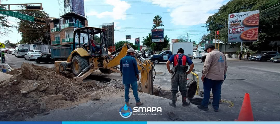 Intensifica SMAPA trabajos de rehabilitación de colector sanitario