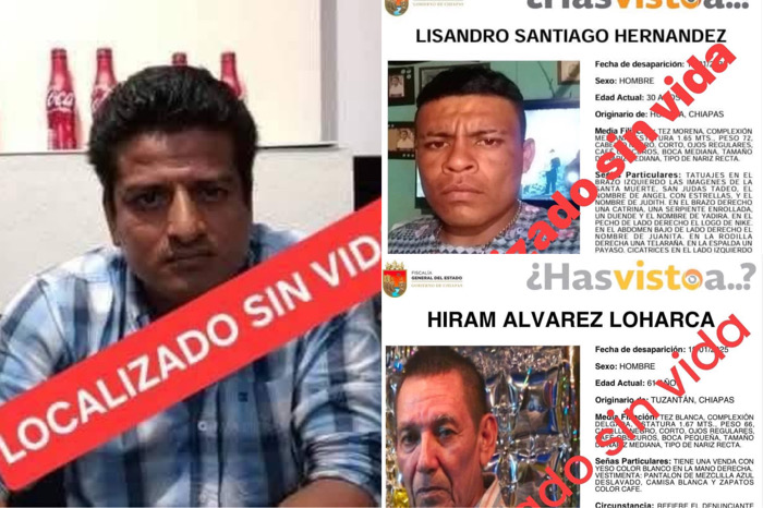 Identifican a tres de los cuatro cuerpos hallados en Huehuetán