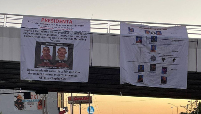 Narcomantas en Sinaloa acusan corrupción militar y exigen respuesta de Sheinbaum