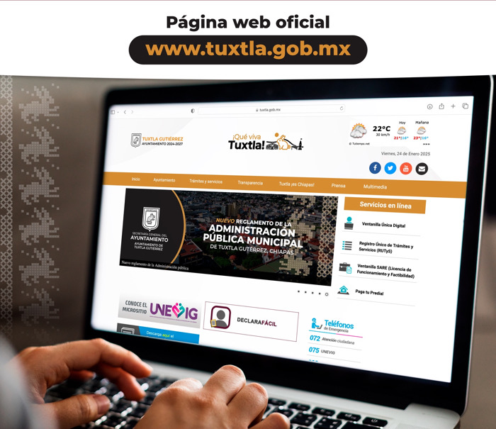 El Ayuntamiento de Tuxtla Gutiérrez informa sobre su único sitio web oficial