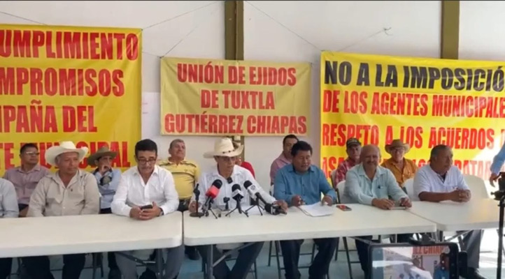 Protestan ejidatarios de Tuxtla por imposición de agentes municipales