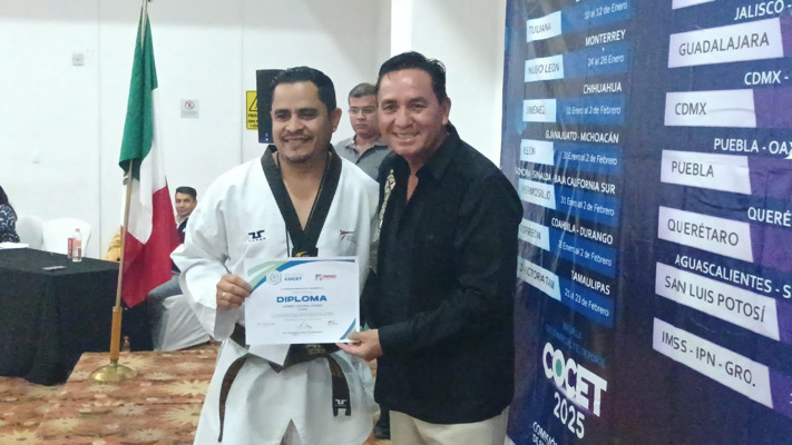 Federación Mexicana Tae Kwon Do entrega certificados del Congreso Regional de Capacitación y Certificación para Entrenadores  (COCET) en Chiapas