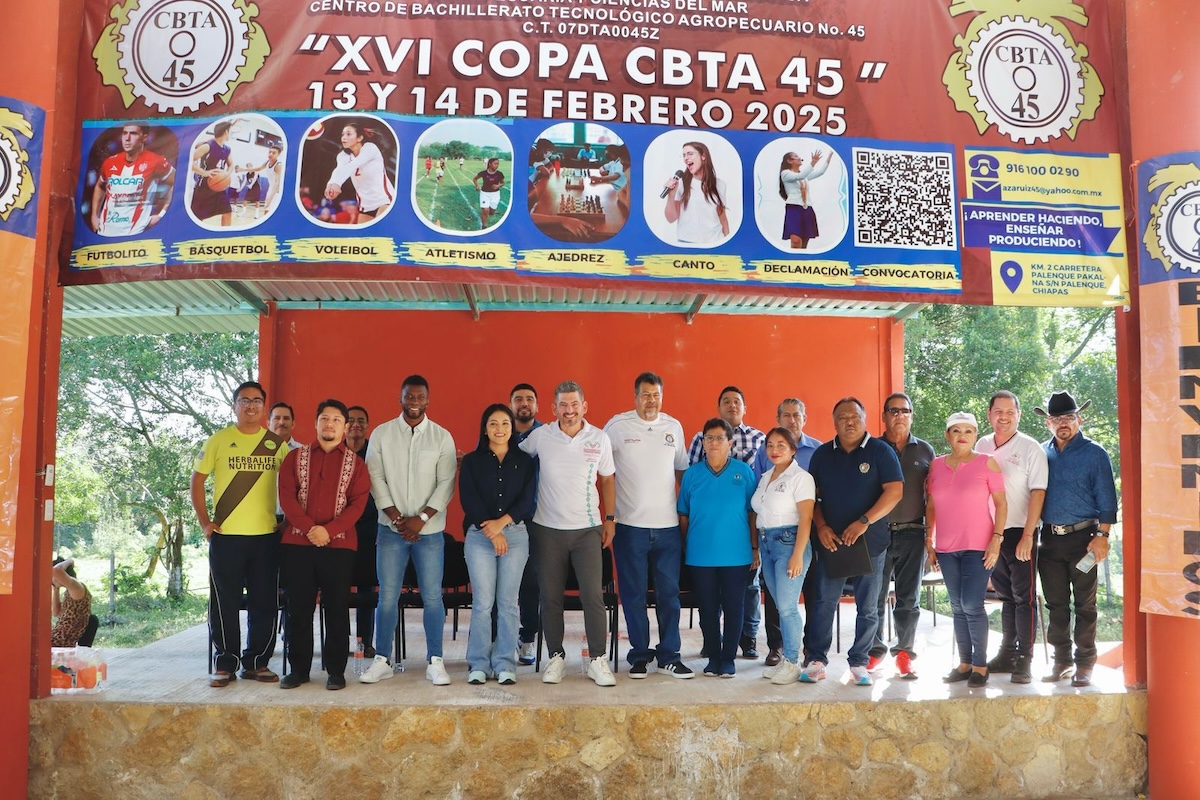 Indeporte, presente en arranque de encuentros deportivos y culturales de la XVI Copa CBTA No. 45 en Palenque