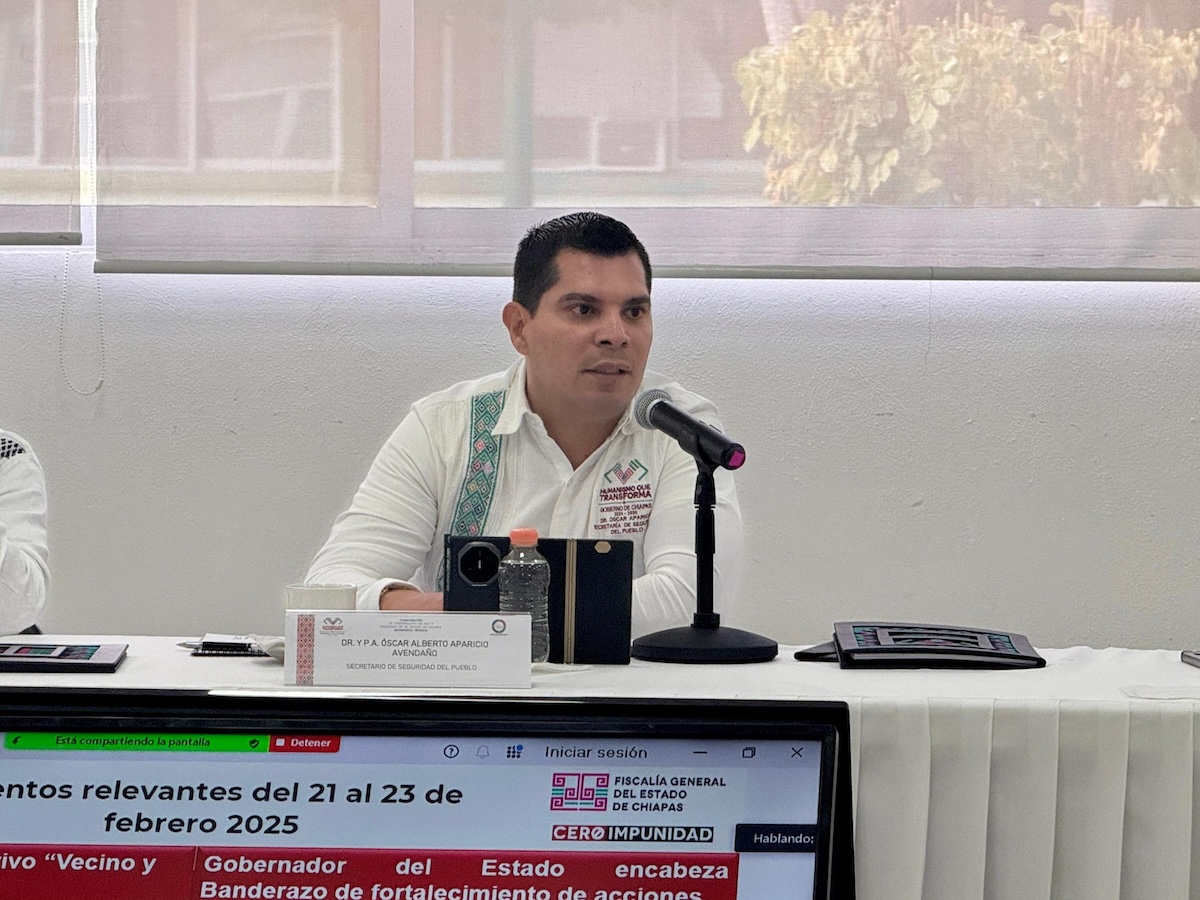 Titular de la SSP asiste a la Mesa de Coordinación de Paz y Seguridad