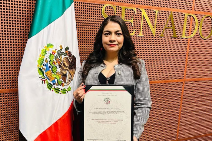 Nombran a la Mtra. Magali Arellano Córdova como magistrada del Tribunal Electoral del Estado de Chiapas por siete años