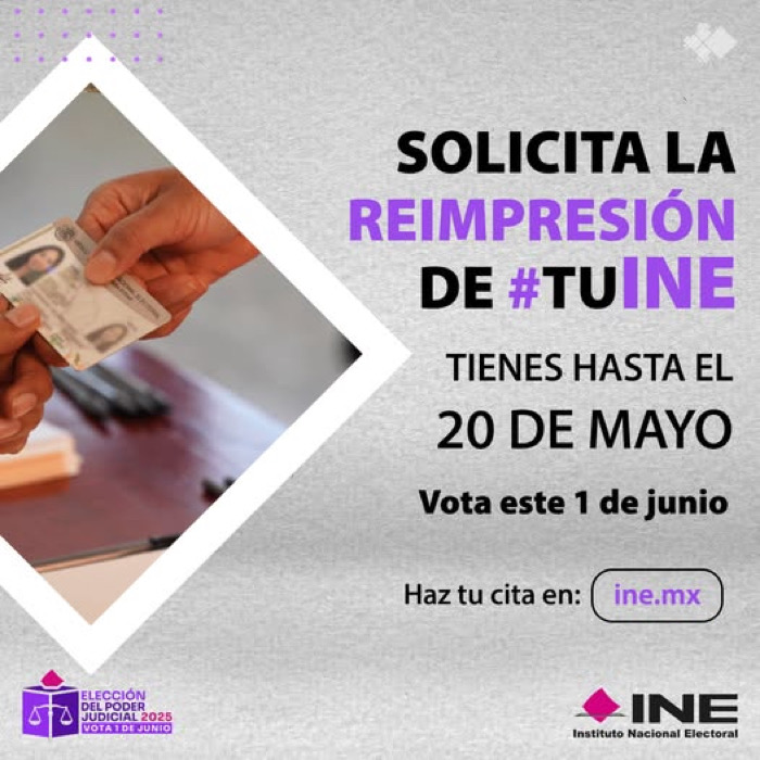 Concluye el plazo para solicitar reimpresión de la credencial para votar
