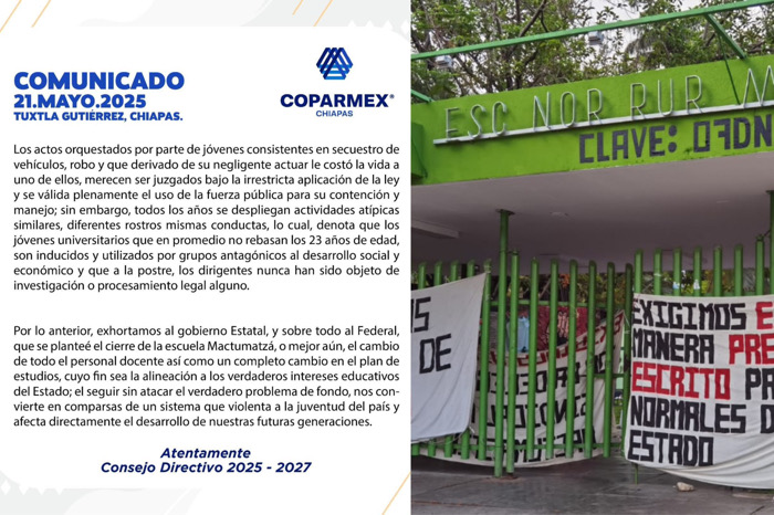 Coparmex exige reestructurar la Mactumactzá o su cierre definitivo