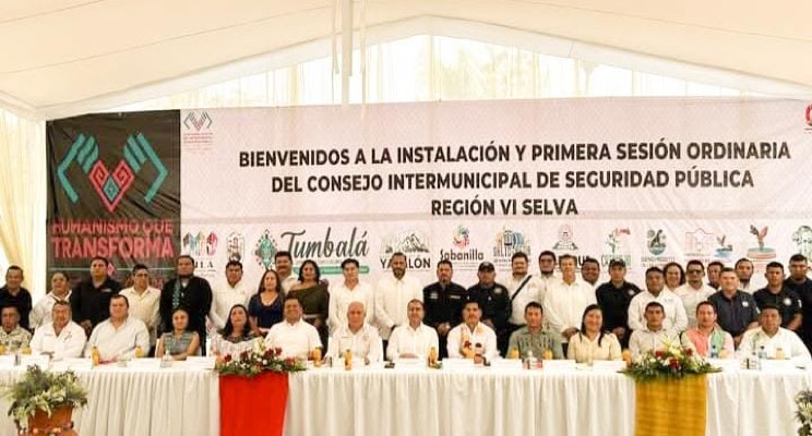 Alcalde Lic. Gaspar Santiz participó en el consejo de seguridad pública de la Región Selva